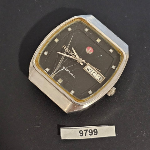 PROJECT TO FIX RADO VOYAGER SS HOODED LUGS DAY DATE EU SHIP MENS WATCH BVT09799