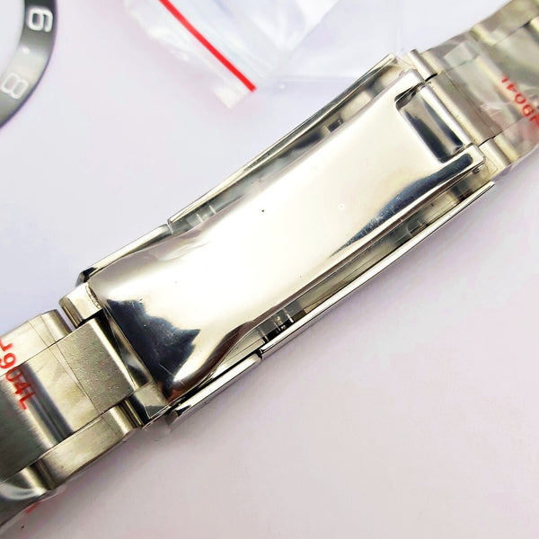 NEW AF SEIKO LEX GMT BLACK KIT CASE BEZEL GLASS CROWN STRAP DIAL HAND EU SHIP