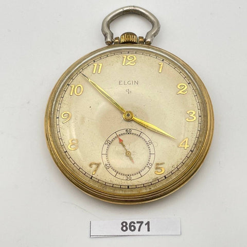 PROJECT TO FIX LORD ELGIN GOLD PLATE MENS MANUAL WIND POCKET WATCH BVT08671