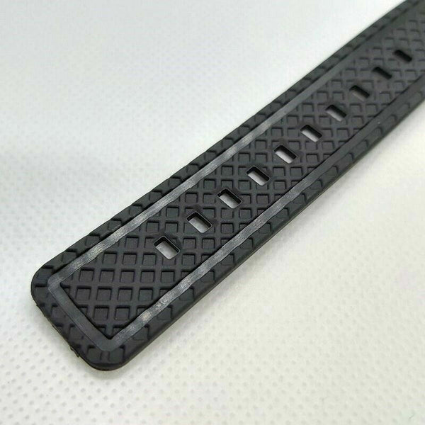 NEW FOR SEIKO BLACK SKX007 6309 7290 7548 CURVED ENDS 22mm RUBBER BAND BVT04012