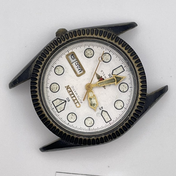 PROJECT TO FIX CITIZEN ANODIZED CASE COIN RIMMED THICK LUGS AUTO DATE WATCH 9790