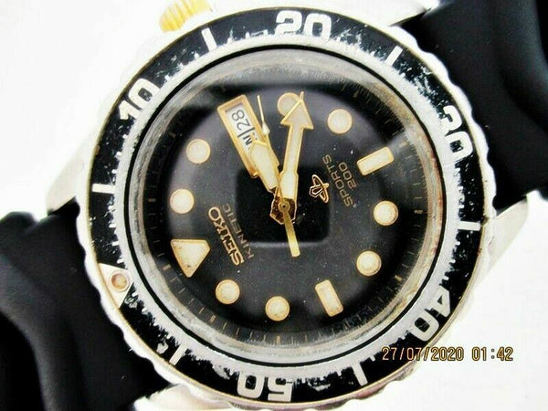 PROJECT TO FIX SEIKO BLACK 5M43 0A40 KINETIC 790157 MENS EU SHIP DAY DATE WATCH
