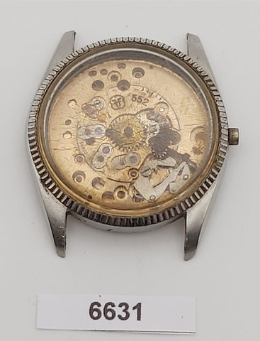 PROJECT FIX WALTHAM COIN RIMMED BOY SIZE THICK LUGS MANUAL WIND WATCH 6631