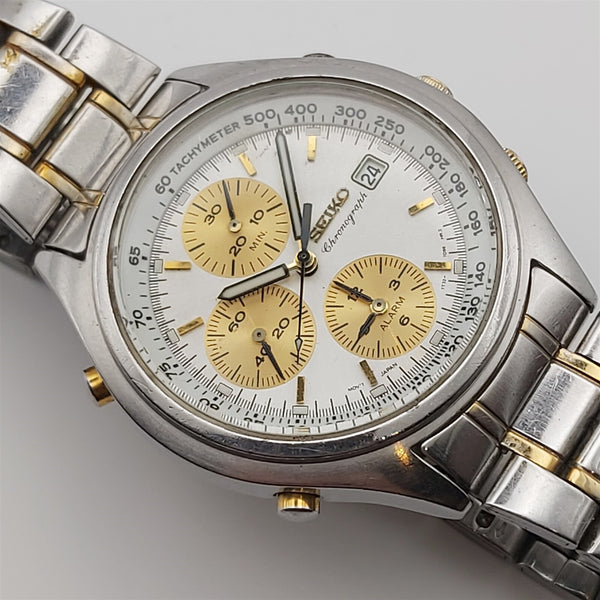 PROJECT TO FIX SEIKO 7T32 7C60 GOLD SS CHRONOGRAPH EU SHIP 120143 MENS WATCH