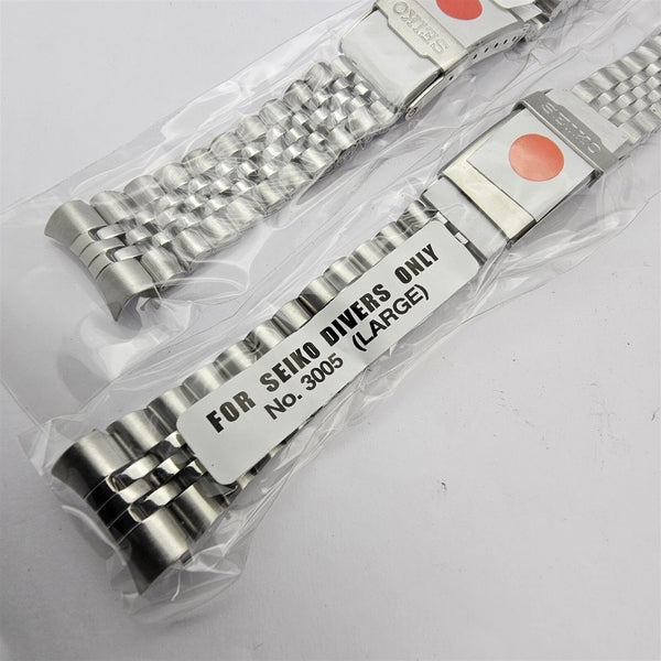 LOT OF 2 FOR SEIKO JUBILEE SS BRACELET 22mm 6309 7002 SKX007 WATCH FOLDED LINKS