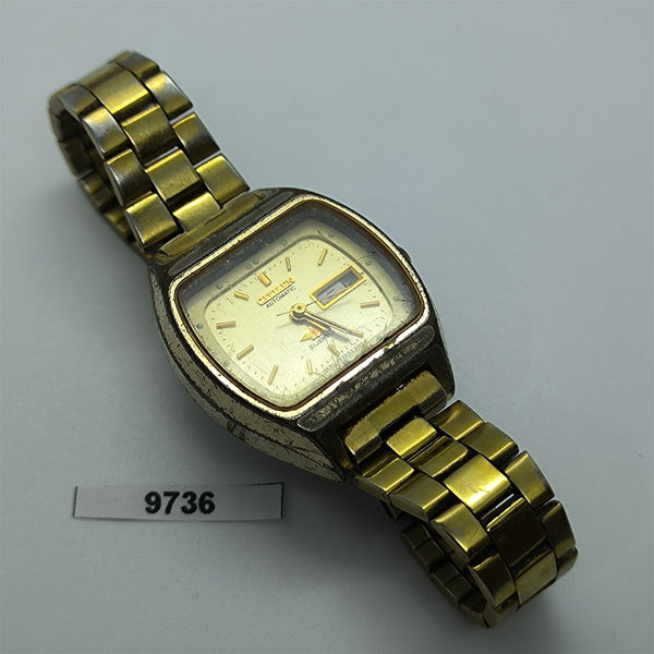 PROJECT TO FIX VINTAGE CITIZEN CUSHION GOLD LADIES DAY DATE WATCH EU SHIP 9736