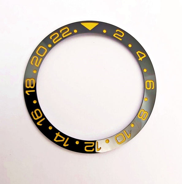 NEW AF SEIKO LEX GMT BLACK SS GOLD KIT CASE BEZEL GLASS CROWN STRAP DIAL HAND