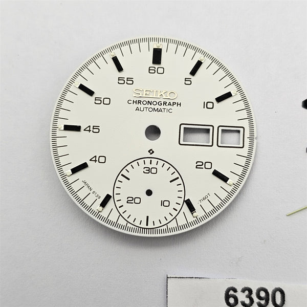 NEW FOR SEIKO WHITE HELMET DIAL HANDS KIT 6139 7100 7101 CHRONOGRAPH BVT06390
