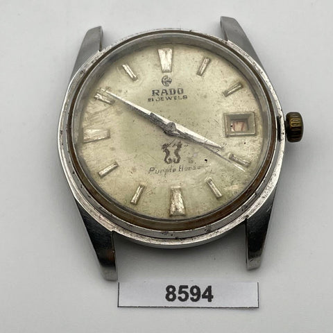 PROJECT TO FIX RADO PURPLE HOURSE MANUAL ROUND SS DATE EU SHIP 8594 MENS WATCH
