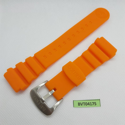 NEW FOR SEIKO RUBBER STRAP ORANGE FLAT SOFT Z22 BAND 6309 6306 7548 7002 BVT4175