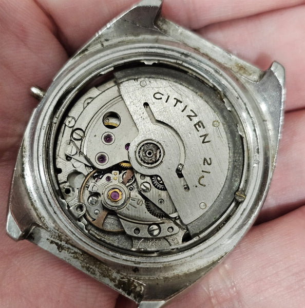 PROJECT TO FIX CITIZEN PARA WATER AUTOMATIC HOODED STEEL DAY DATE WATCH 9553