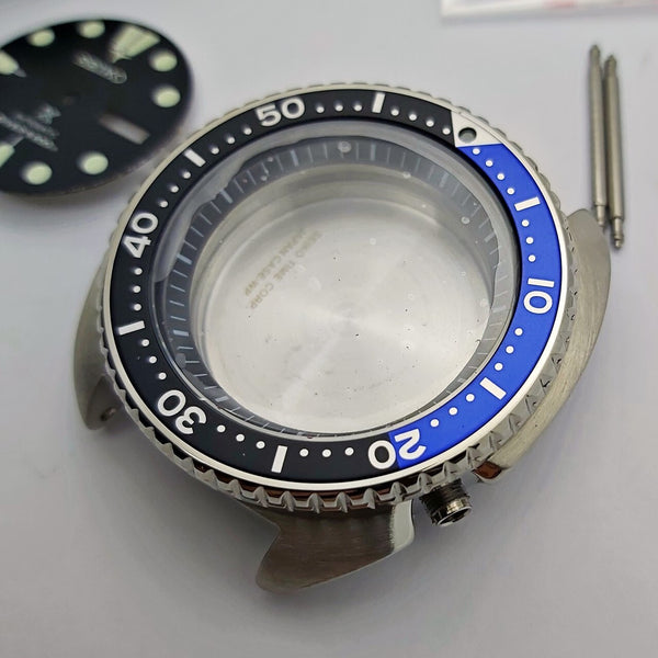 NEW AF SEIKO TURTLE SRP777 BLUE BLACK KIT CASE BEZEL GLASS CROWN STRAP DIAL HAND