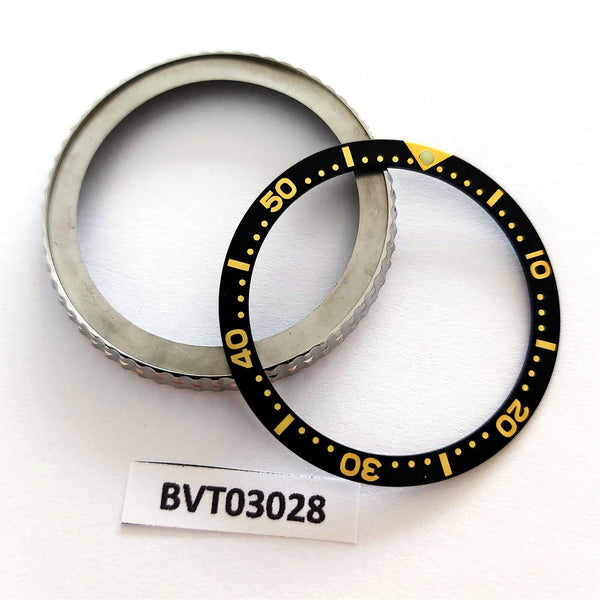 NEW AF SEIKO MENS BEZEL BLACK GOLD INSERT 7002 7000 6309 7290 WATCH BVT03028