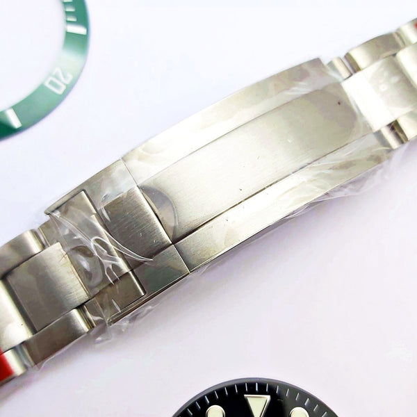 NEW AF SEIKO LEX SUBMARINE GREEN BLK KIT CASE BEZEL GLASS CROWN STRAP DIAL HAND