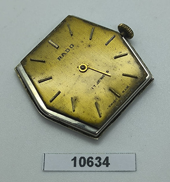 USED RADO MENS MANUAL WIND MOVEMENT DIAL WATCH KIT 10634
