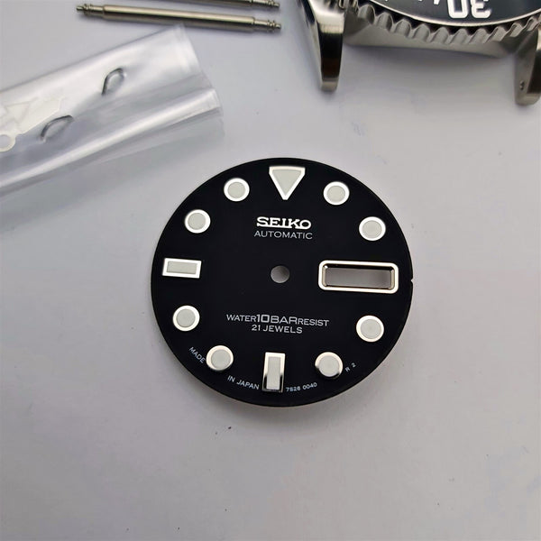 NEW AF SEIKO 7S26 0040 SKX031 BLACK KIT CASE BEZEL GLASS CROWN STRAP DIAL HANDS