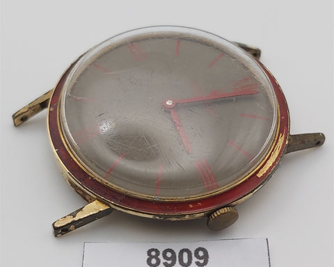PROJECT TO FIX MAJESTIC MANUAL WIND ROUND EU SHIP MENS GOLD PLATE WATCH 8909