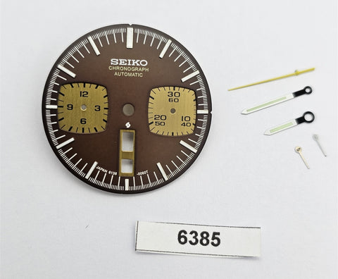 NEW SEIKO DIAL & HANDS KIT 6138 0040 CHRONOGRAPH BROWN BULLHEAD WATCH BVT06385