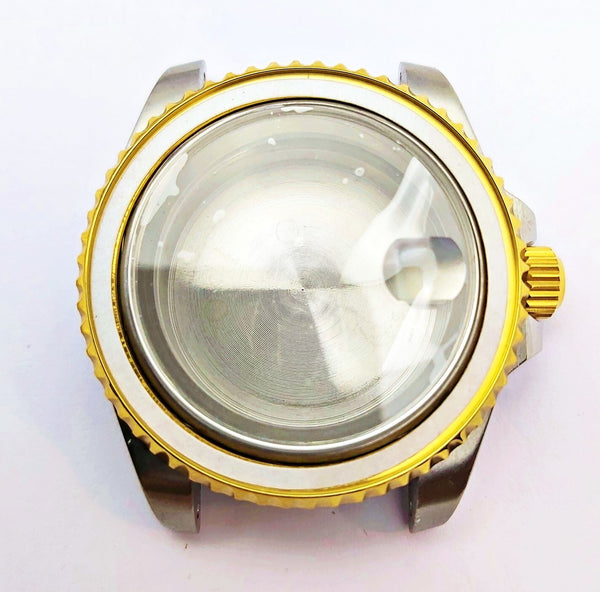 NEW AF SEIKO LEX GMT BLUE GOLD SS KIT CASE BEZEL GLASS CROWN STRAP DIAL HAND