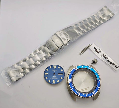 NEW AF SEIKO TURTLE BLUE CASE BEZEL GLASS CROWN SOLID STRAP DIAL HANDS SRP777