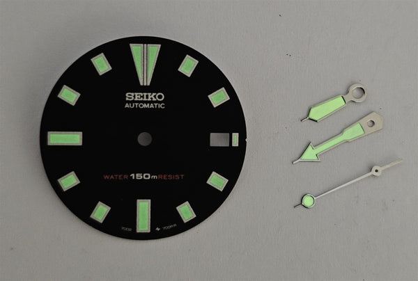 RENOVATE NEW AF SEIKO DIAL HANDS 10 PEPSI INSERT BLACK SET 7002 7000 DIVE WATCH 