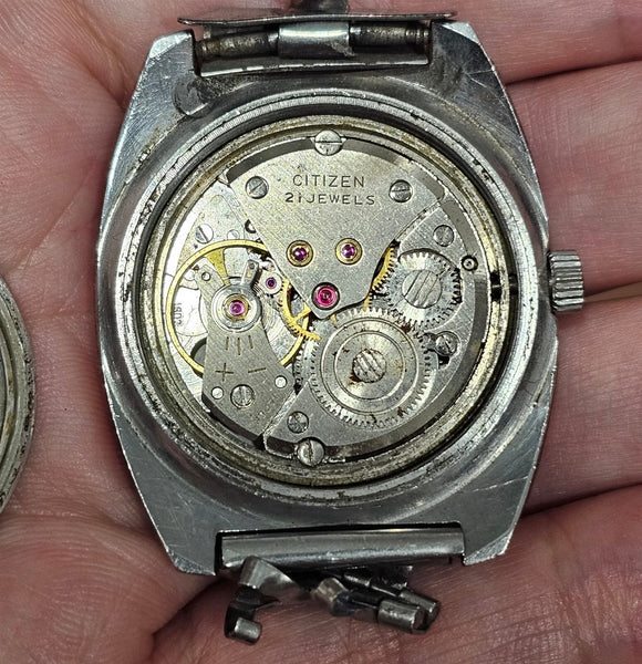 PROJECT TO FIX CITIZEN PARA WATER MANUAL WIND THICK LUGS STEEL DATE WATCH 10427