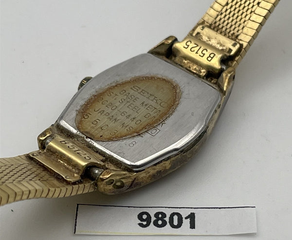 CLASSIC SEIKO 2c20 6440 QUARTZ 550338 LADIES DRESS WATCH 9801