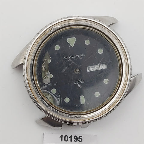 PROJECT TO FIX SOLVIL TITUS SS MENS AUTO DAY DATE DIVE WATCH EUROPE SHIP 10195