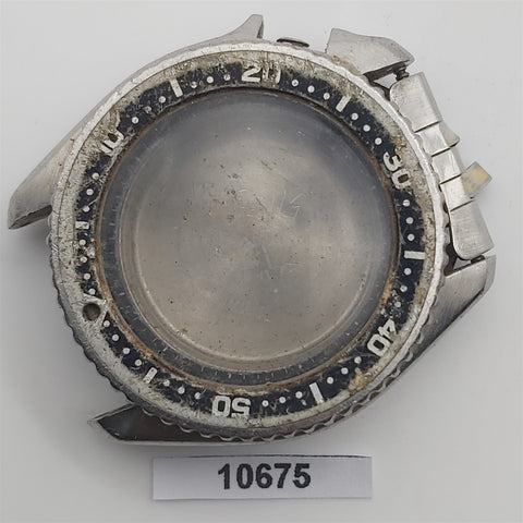 USED VINTAGE SEIKO 4205 MIDSIZED WATCH DIVER CASE BACK COVER BEZEL KIT BVT010675