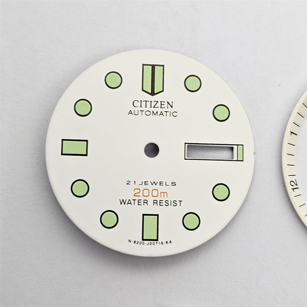 NEW AF CITIZEN WHITE DIAL HANDS MINUTE TRACK SET CITIZEN NY 2300 DIVE WATCH 6381