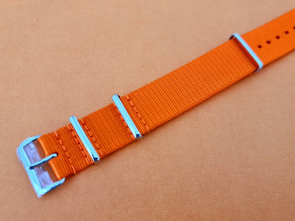 NEW FOR SEIKO MILITARY STRAP NYLON BAND 20mm 4205 7S26 0030 0050 ORANGE ORNTO20