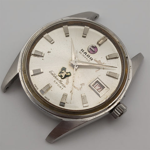 PROJECT TO FIX WORKING RADO GOLDEN HORSE SPORT THICK LUGS DATE SS WATCH EU SHIP