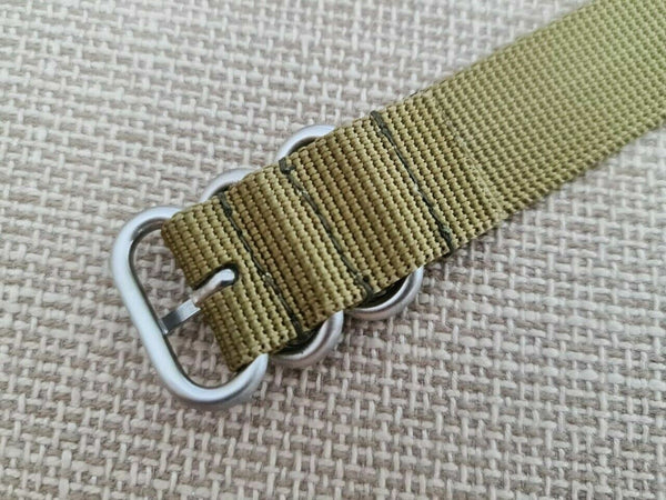 NEW FOR SEIKO MILITARY  STRAP NYLON BAND 20mm 4205 7S26 0030 0050 KHAKI 20