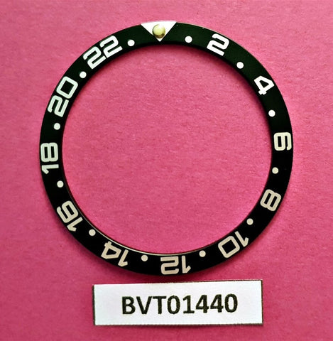SEIKO BLACK RAISED PIP INSERT GMT 7S26 0020, 7002 7000, 6309 7290 7040 BVT1440
