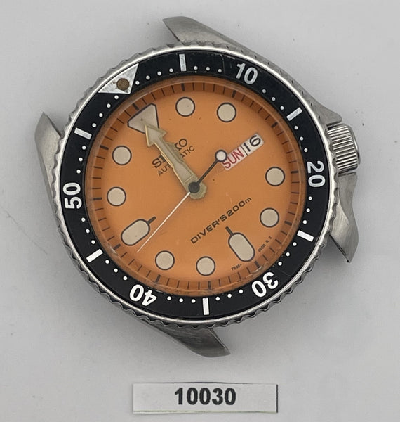 PROJECT TO FIX SEIKO 7S26 0020 SKX007 MENS SS  ORANGE AUTO DAY DATE WATCH B10030