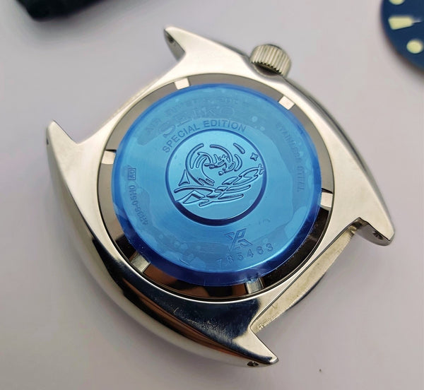NEW AF SEIKO TURTLE SRP777 BLUE RED KIT CASE BEZEL GLASS CROWN STRAP DIAL HAND