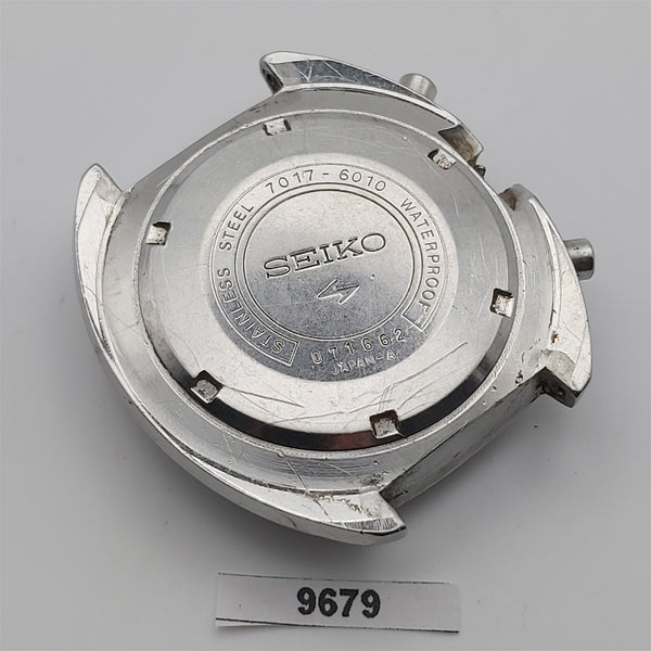 USED SEIKO 7017 6010 AUTOMATIC CHRONOGRAPH KIT CASE MENS SS WATCH BVT9679