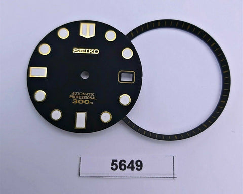 SEIKO GOLD BLACK MARINEMASTER STYLE 7S26 0020 DIAL MINUTE TRACK SET WATCH B5649
