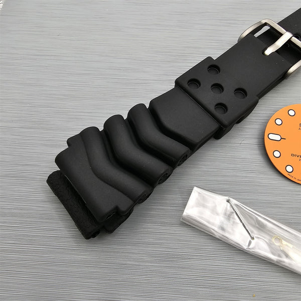 NEW AF SEIKO 7S26 0020 SKX007 ORANGE BLACK KIT CASE BEZEL GLASS CROWN DIAL HANDS