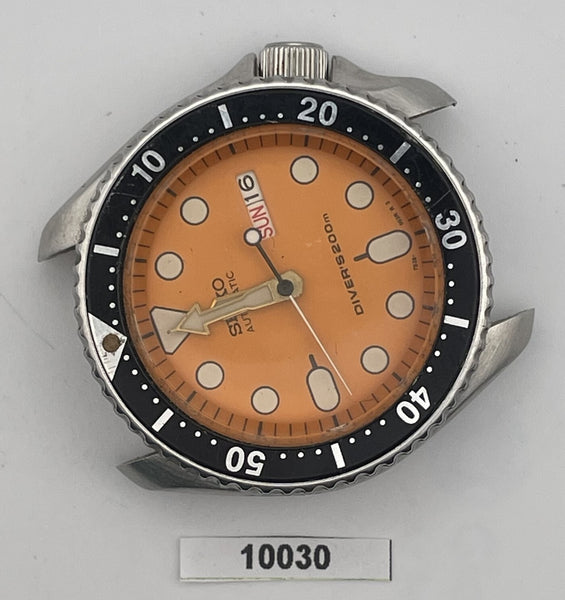 PROJECT TO FIX SEIKO 7S26 0020 SKX007 MENS SS  ORANGE AUTO DAY DATE WATCH B10030