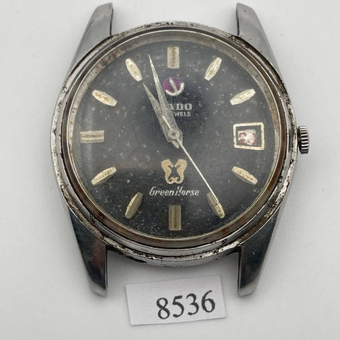 PROJECT TO FIX RADO GREEN HORSE ROUND CASE DATE AUTOMATIC MENS WATCH 8536