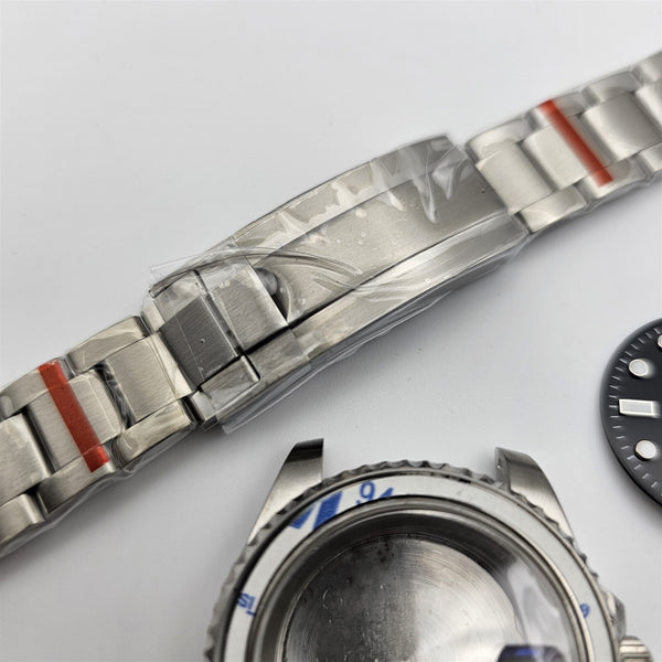 NEW AF SEIKO LEX SUBMARINE BLACK BLACK KIT CASE BEZEL GLASS CROWN STRAP DIAL
