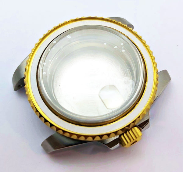 NEW AF SEIKO LEX SUBMARINE WHITE GOLD SS KIT CASE BEZEL GLASS CROWN STRAP DIAL