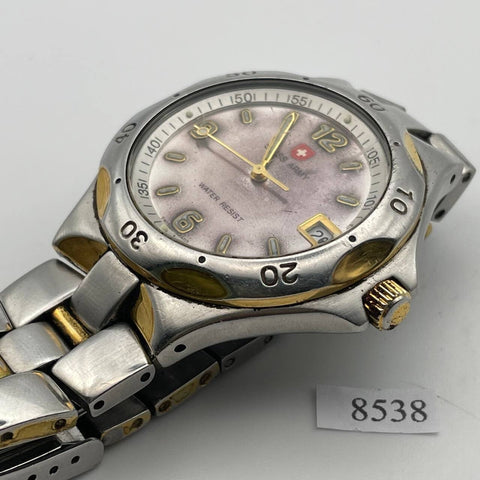 PROJECT TO FIX SWISS ARMY AUTO GOLD SS MENS DAY DATE WATCH EU SHIP 8538
