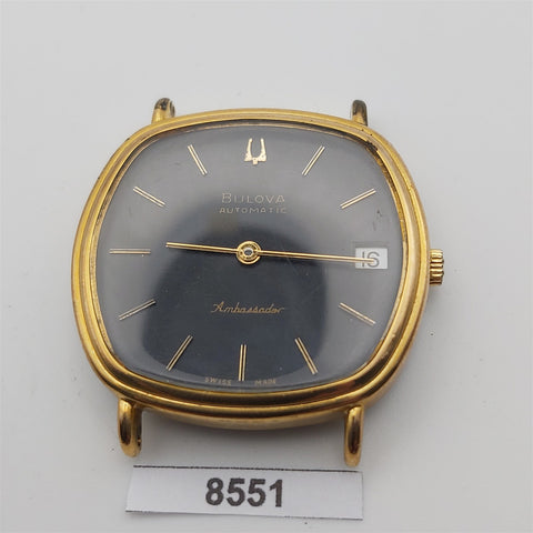 PROJECT TO FIX BULOVA CUSHION CASE GOLD PLATE 17j AUTOMATIC WATCH 8551