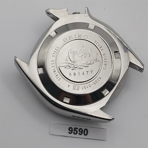 USED POLISHED SEIKO 4205 015T MIDSIZED WATCH DIVER CASE GLASS BACK COVER BVT9590