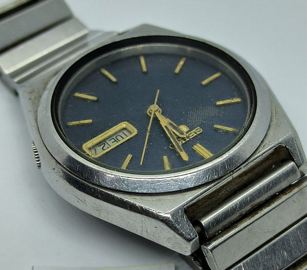 PROJECT TO FIX SEIKO 5 7009 876A MENS SS AUTO DAY DATE WATCH BVT09486