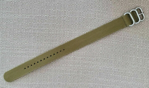 NEW FOR SEIKO MILITARY  STRAP NYLON BAND 20mm 4205 7S26 0030 0050 KHAKI 20