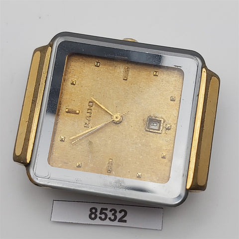 PROJECT TO FIX RADO FLORENCE GOLD PLATE GOLD BOTTOM DATE EU SHIP MENS 8532 WATCH