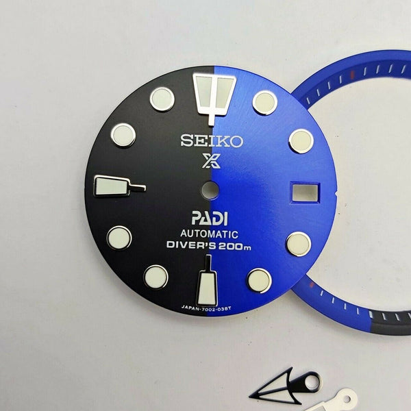 NEW AF SEIKO BLACK BLUE PADI FOR 7002 7000 DIAL MINUTE TRACK HANDS WATCH BVT5768
